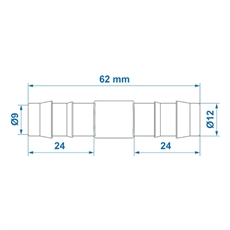 ProPlus Suora vesiletkuliitin, 12mm. 2 kpl.